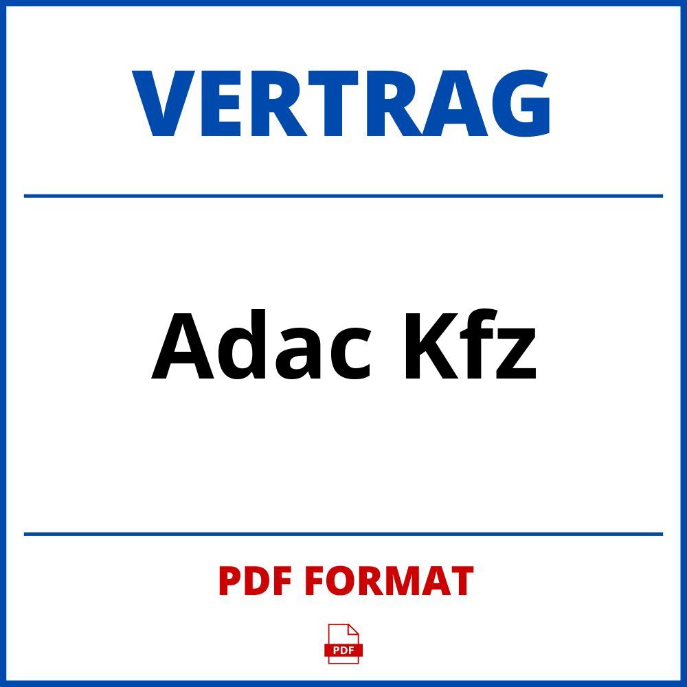 Adac Kfz Vertrag