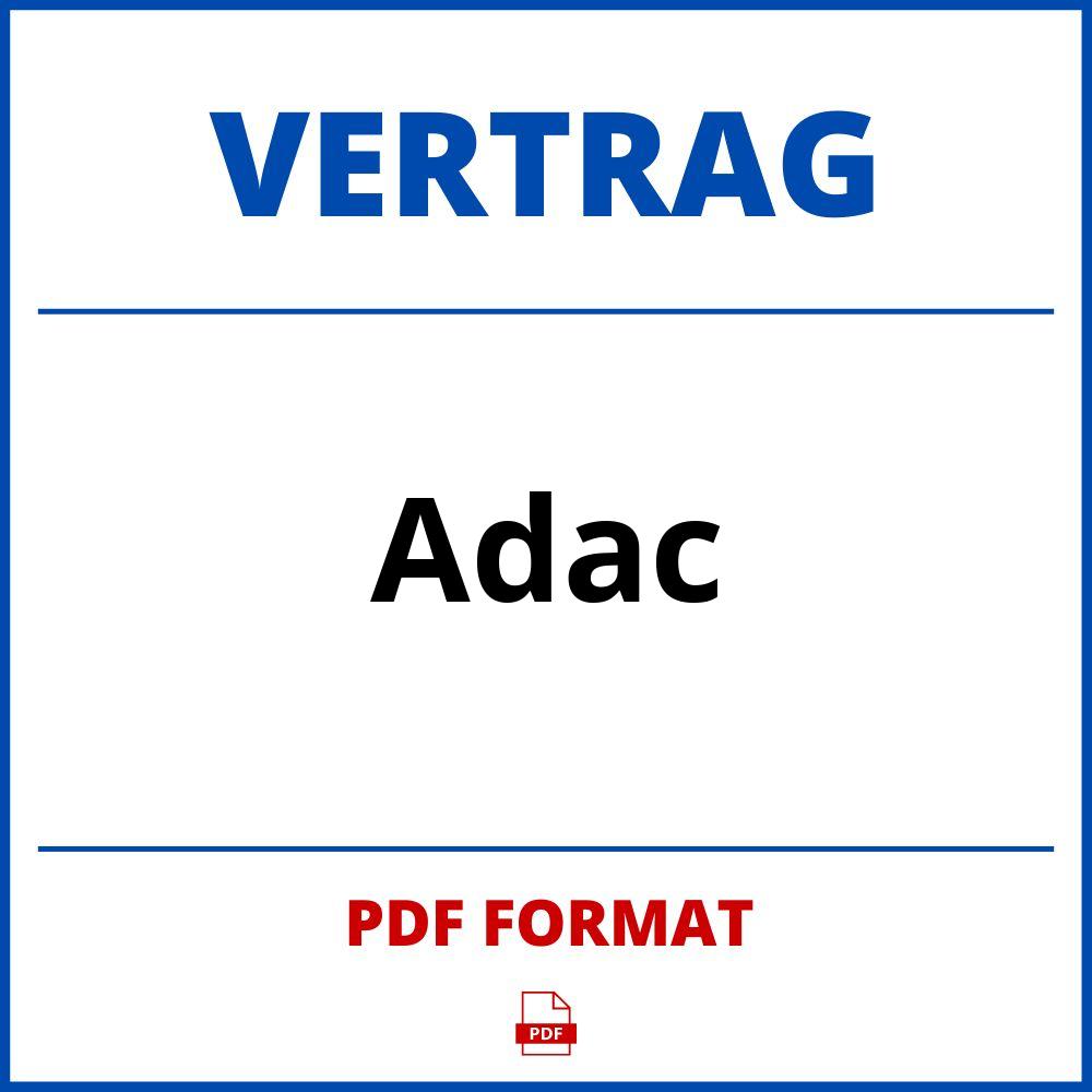 Adac Vertrag