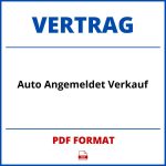 Auto Angemeldet Verkauf Vertrag PDF