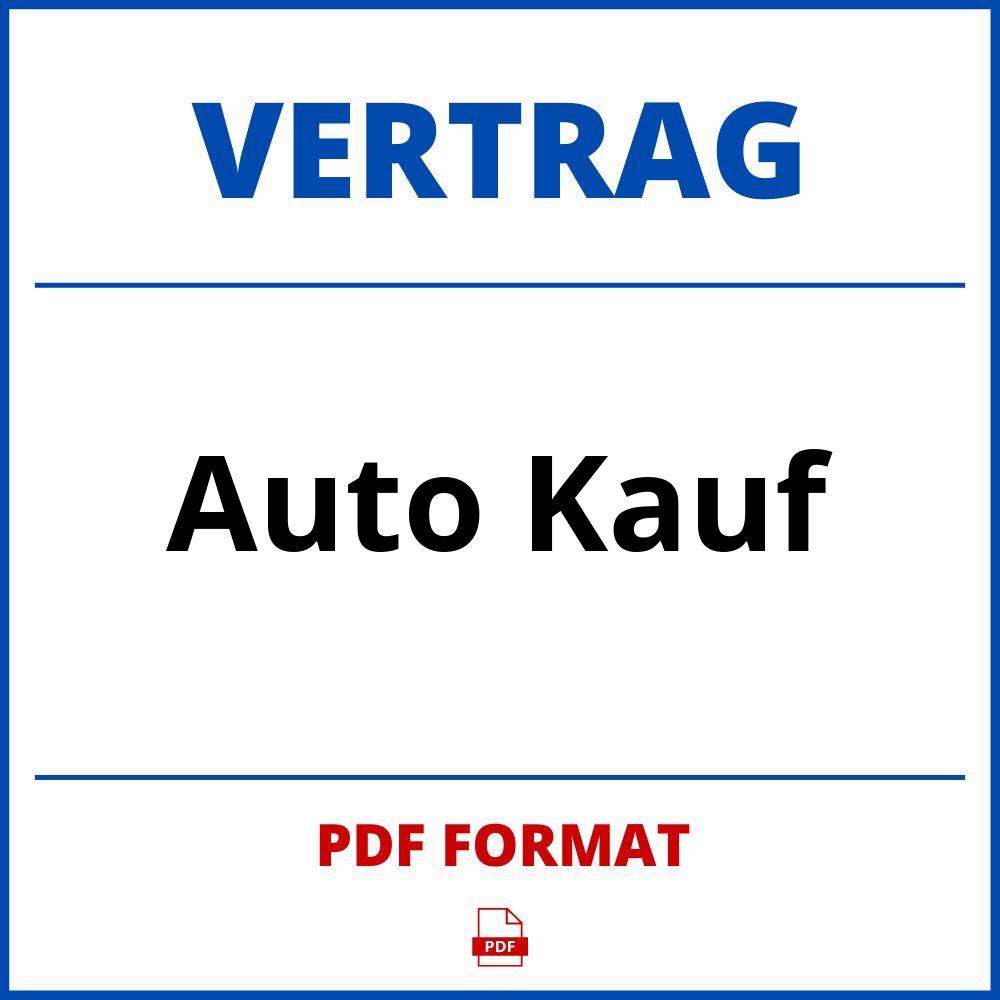 Auto Kauf Vertrag