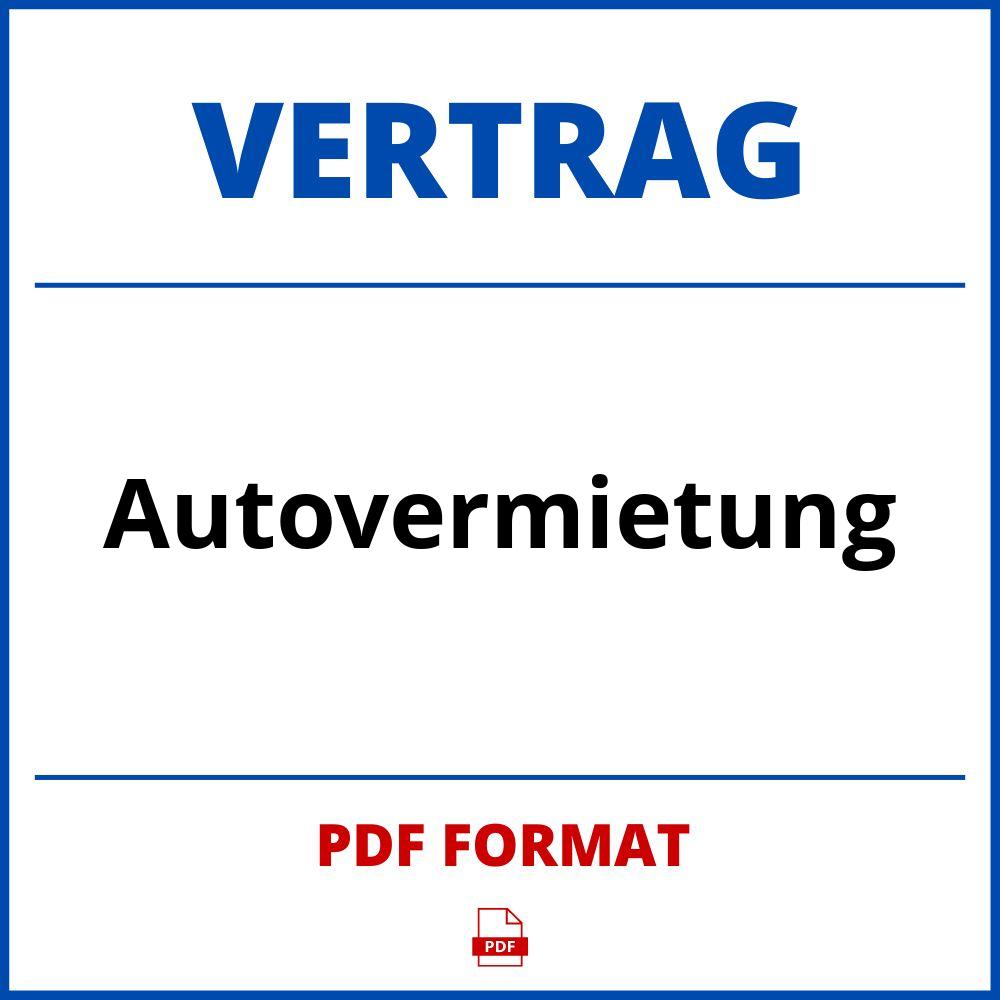 Autovermietung Vertrag