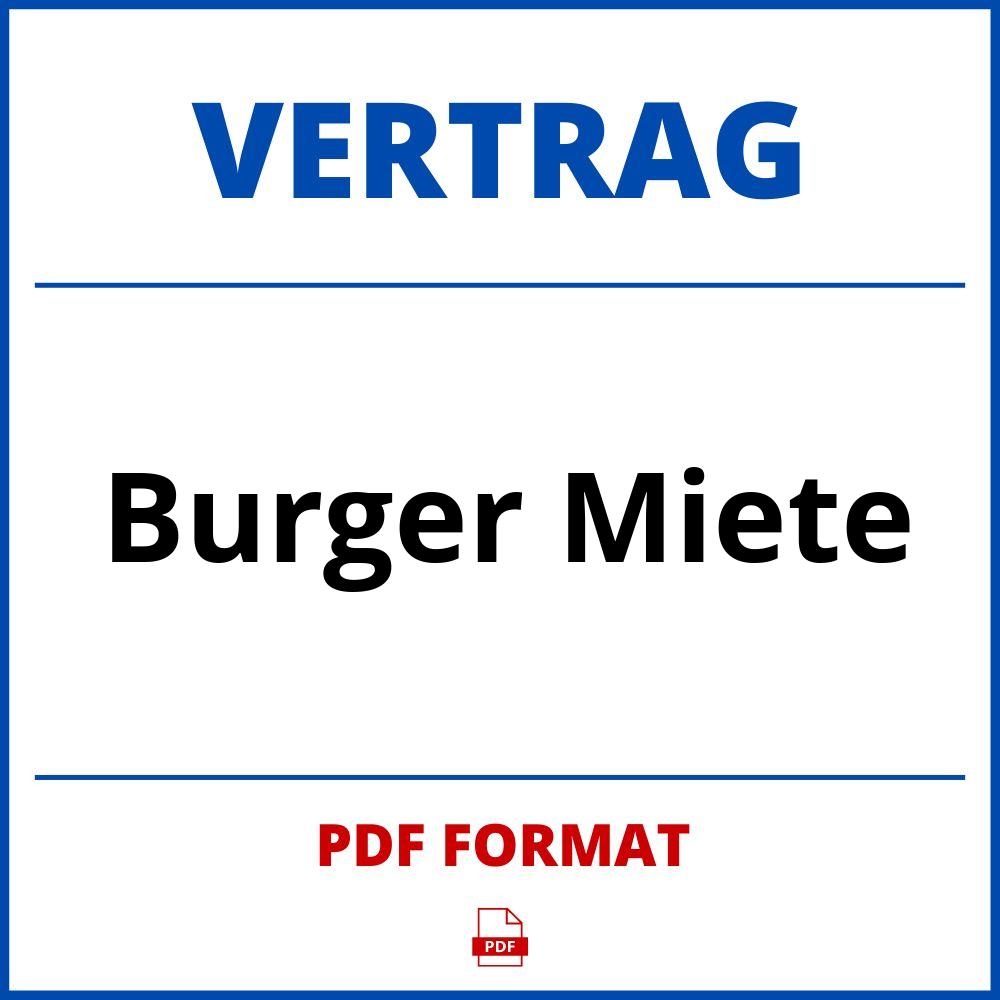 Bürger Miete Vertrag