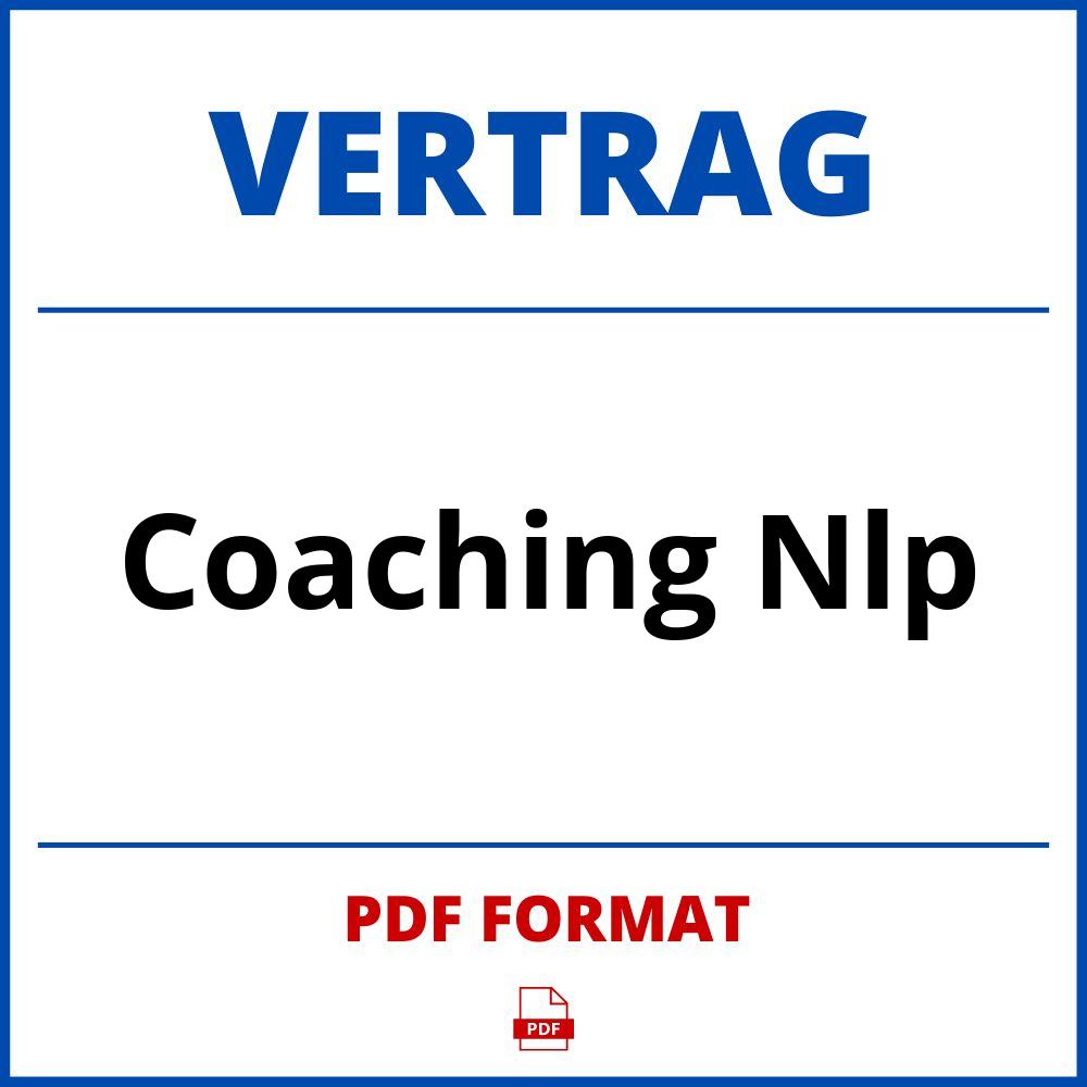 Coaching Nlp Vertrag