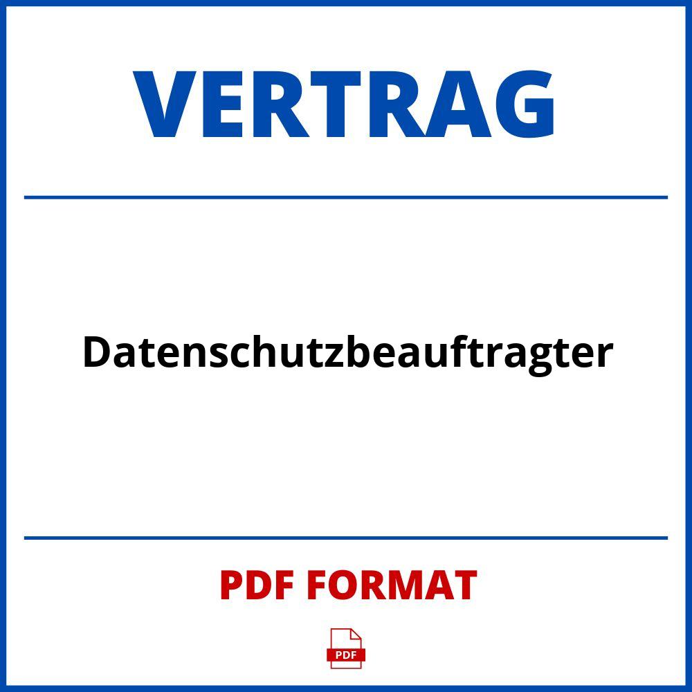 Datenschutzbeauftragter Vertrag