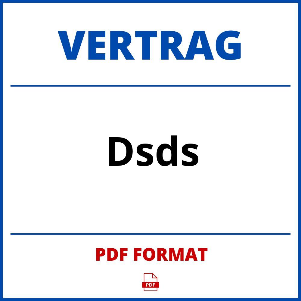 Dsds Vertrag