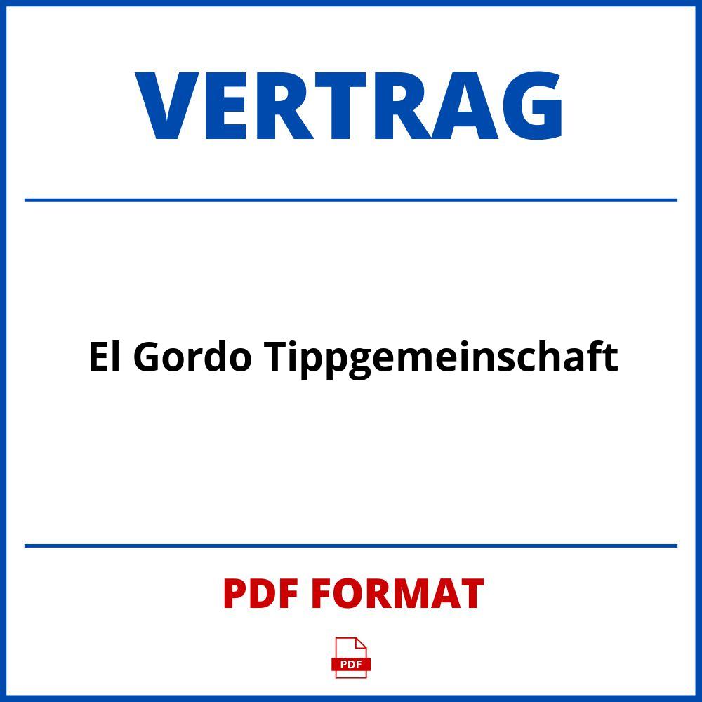 El Gordo Tippgemeinschaft Vertrag