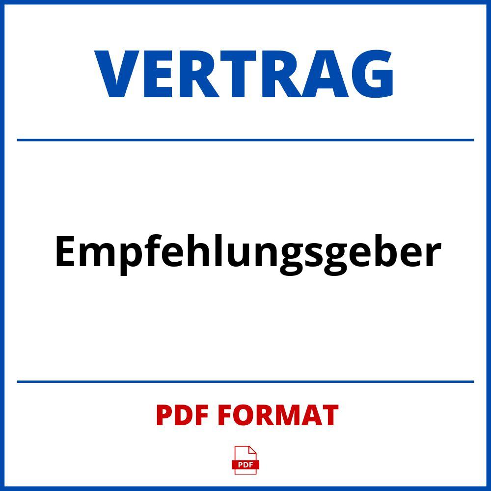 Empfehlungsgeber Vertrag