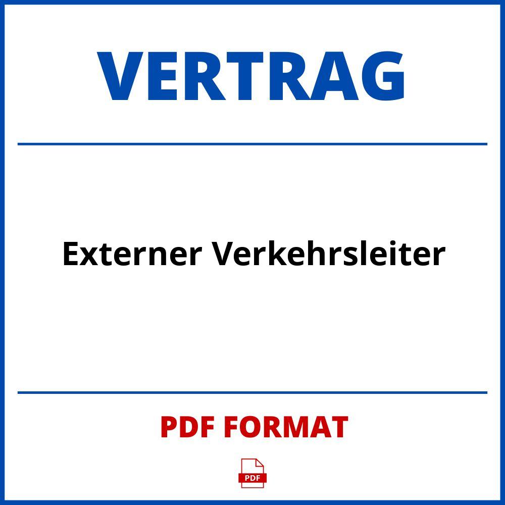 Externer Verkehrsleiter Vertrag