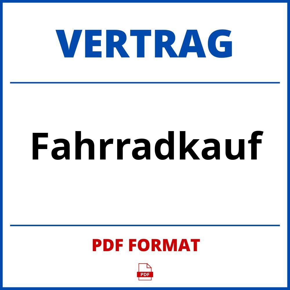 Fahrradkauf Vertrag