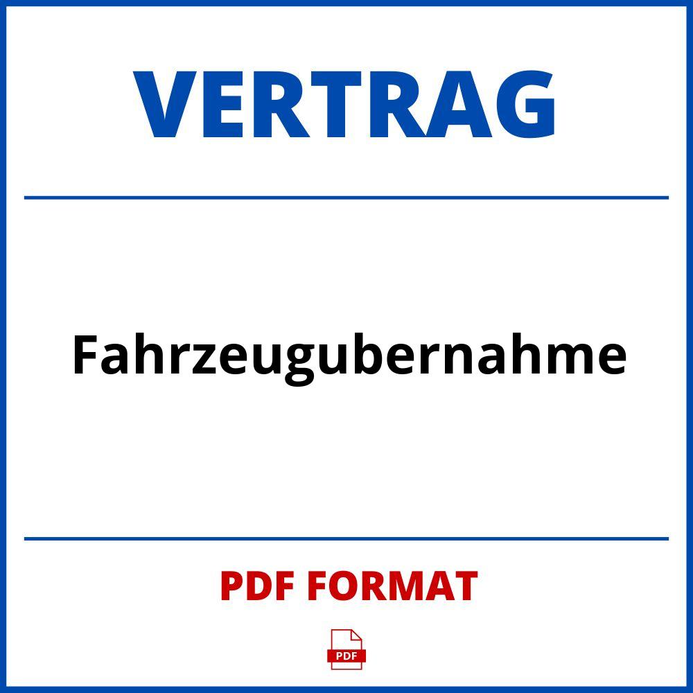 Fahrzeugübernahme Vertrag