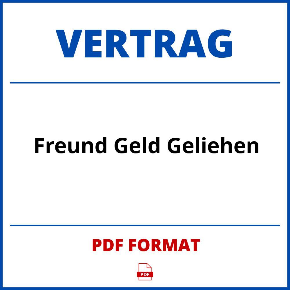 Freund Geld Geliehen Vertrag