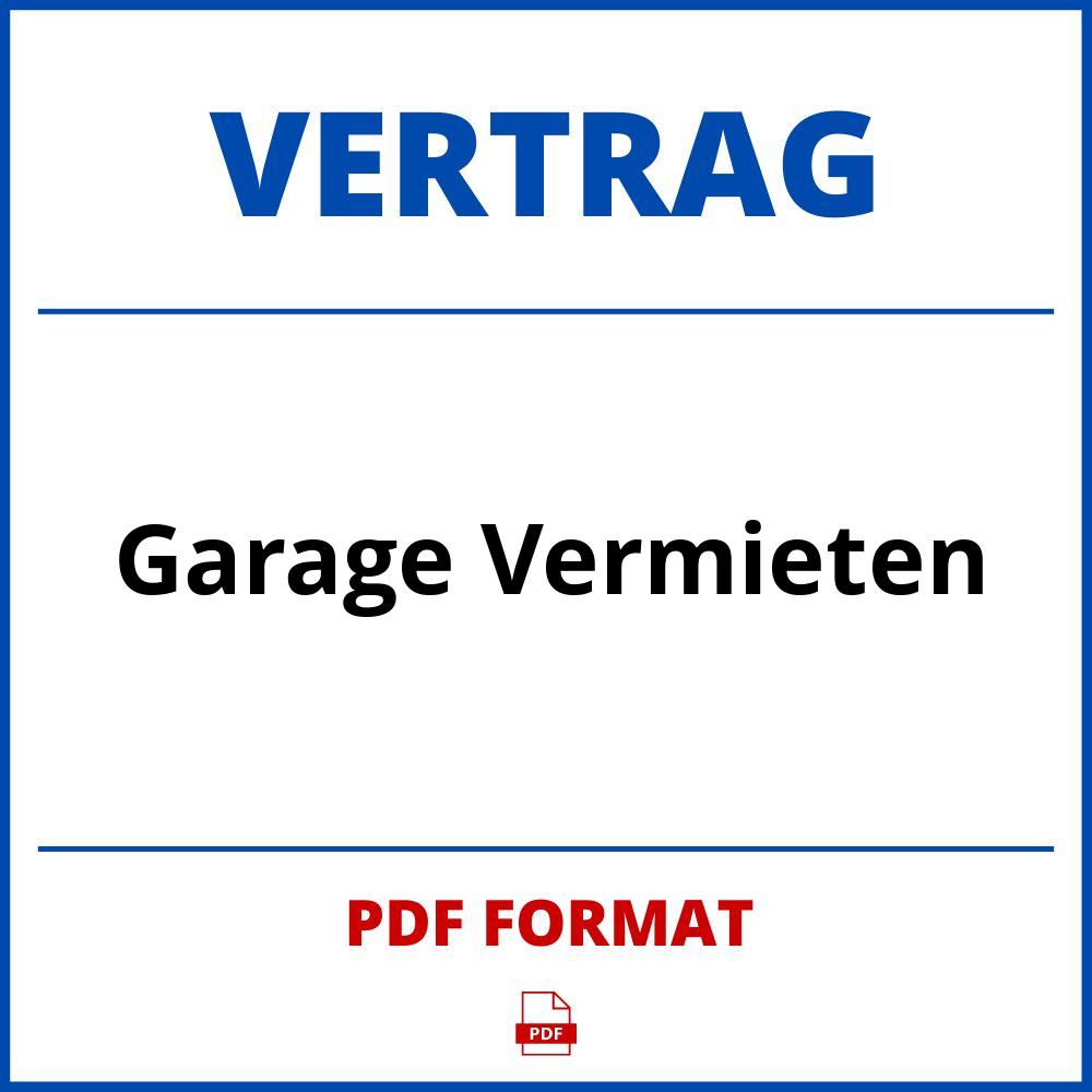 Garage Vermieten Vertrag