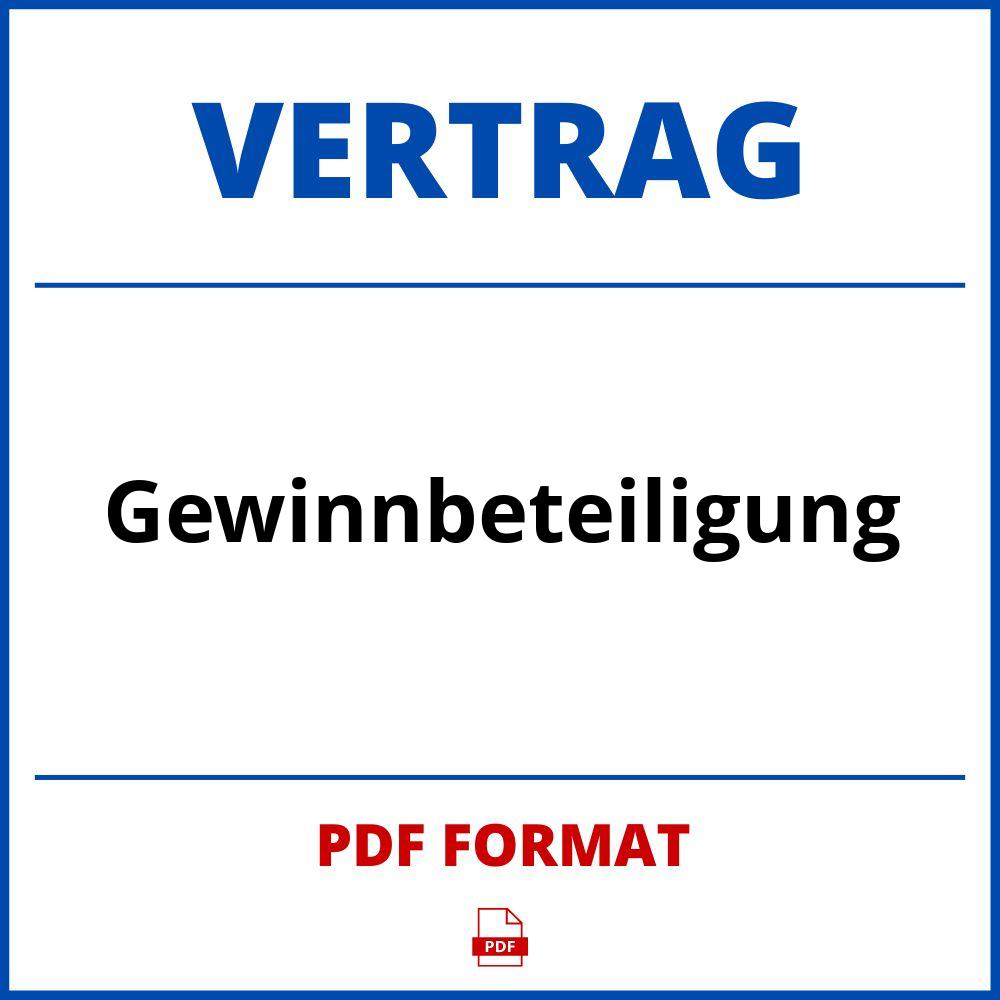 Gewinnbeteiligung Vertrag