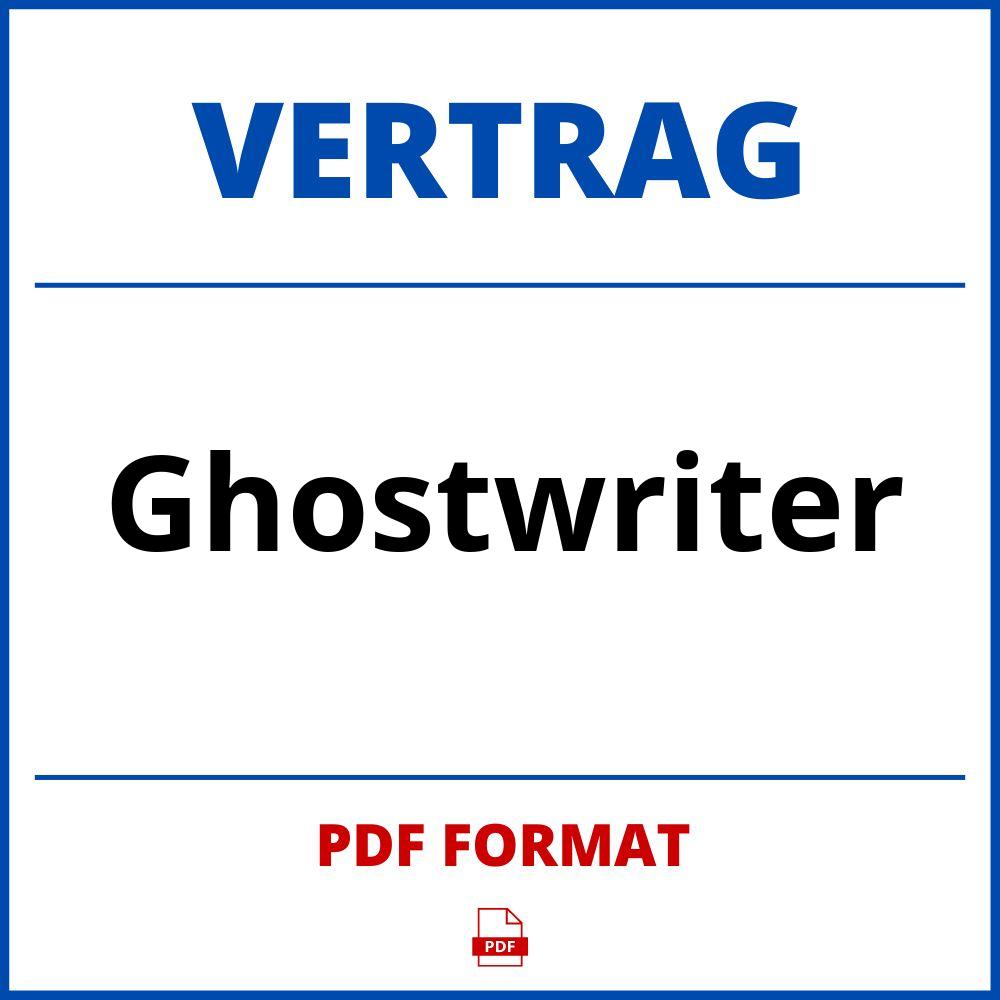 Ghostwriter Vertrag