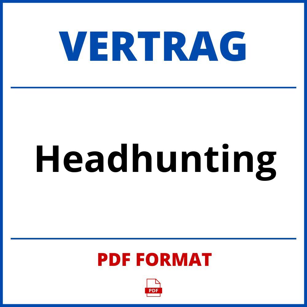 Headhunting Vertrag