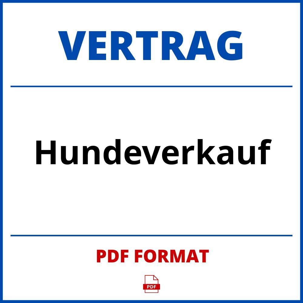 Hundeverkauf Vertrag