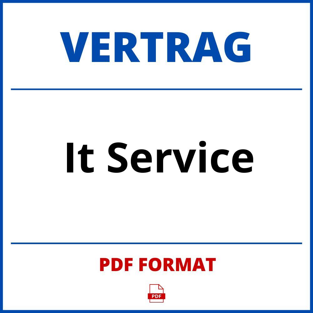 It Service Vertrag