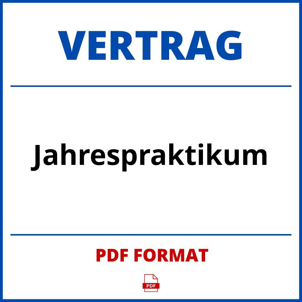 Jahrespraktikum Vertrag