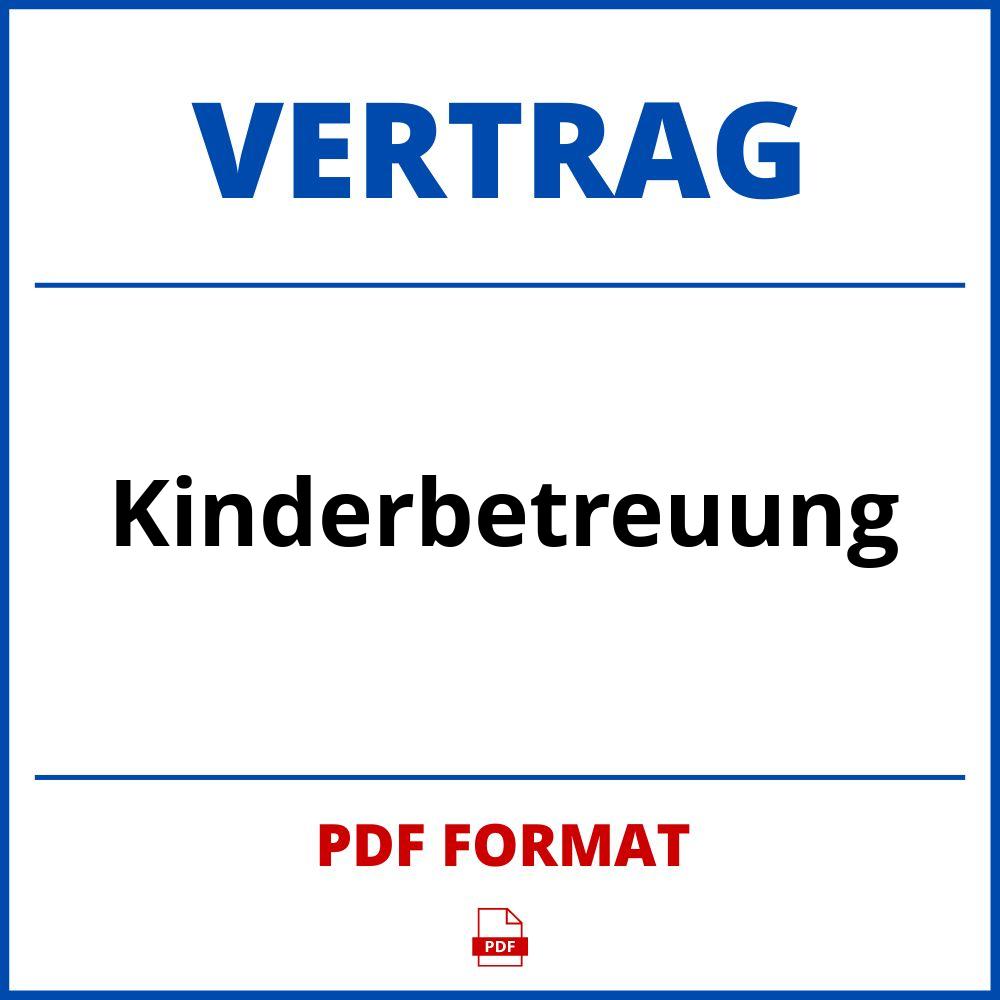 Kinderbetreuung Gro Eltern Vertrag Pdf