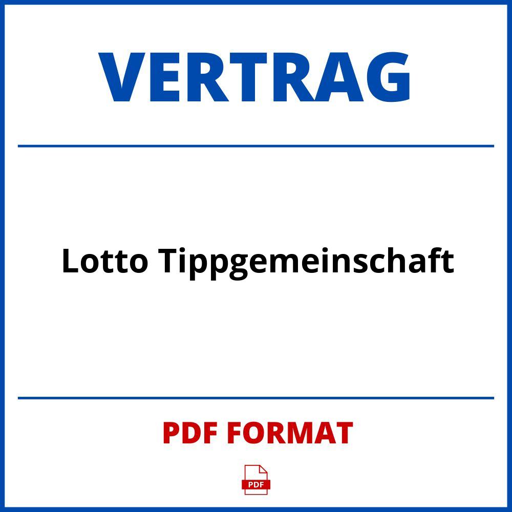 Lotto Tippgemeinschaft Vertrag