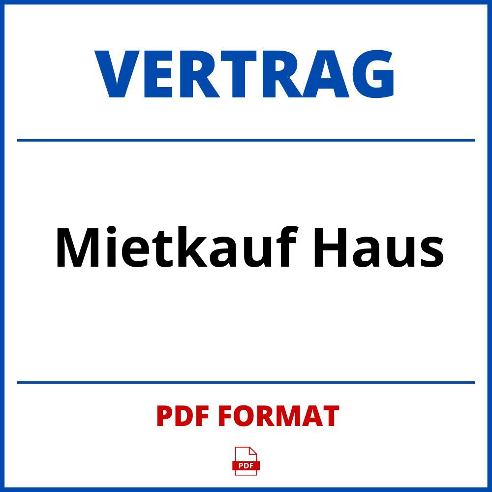 Mietkauf Haus Vertrag PDF