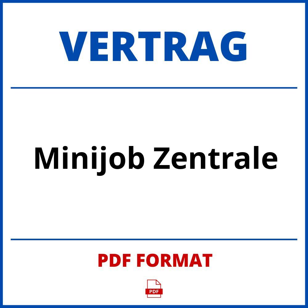 Minijob Zentrale Vertrag