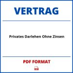 Privates Darlehen Ohne Zinsen Vertrag PDF