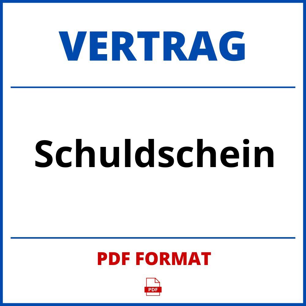 Schuldschein Vertrag