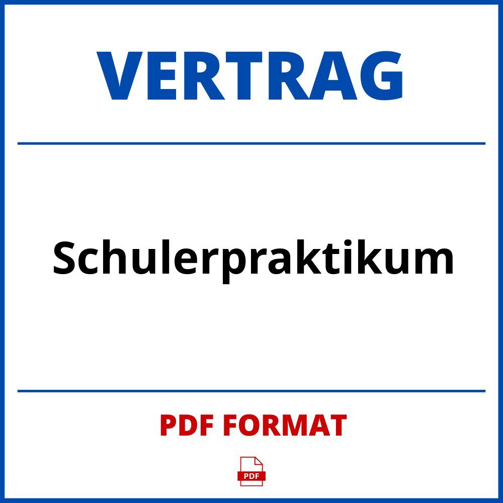 Schülerpraktikum Vertrag