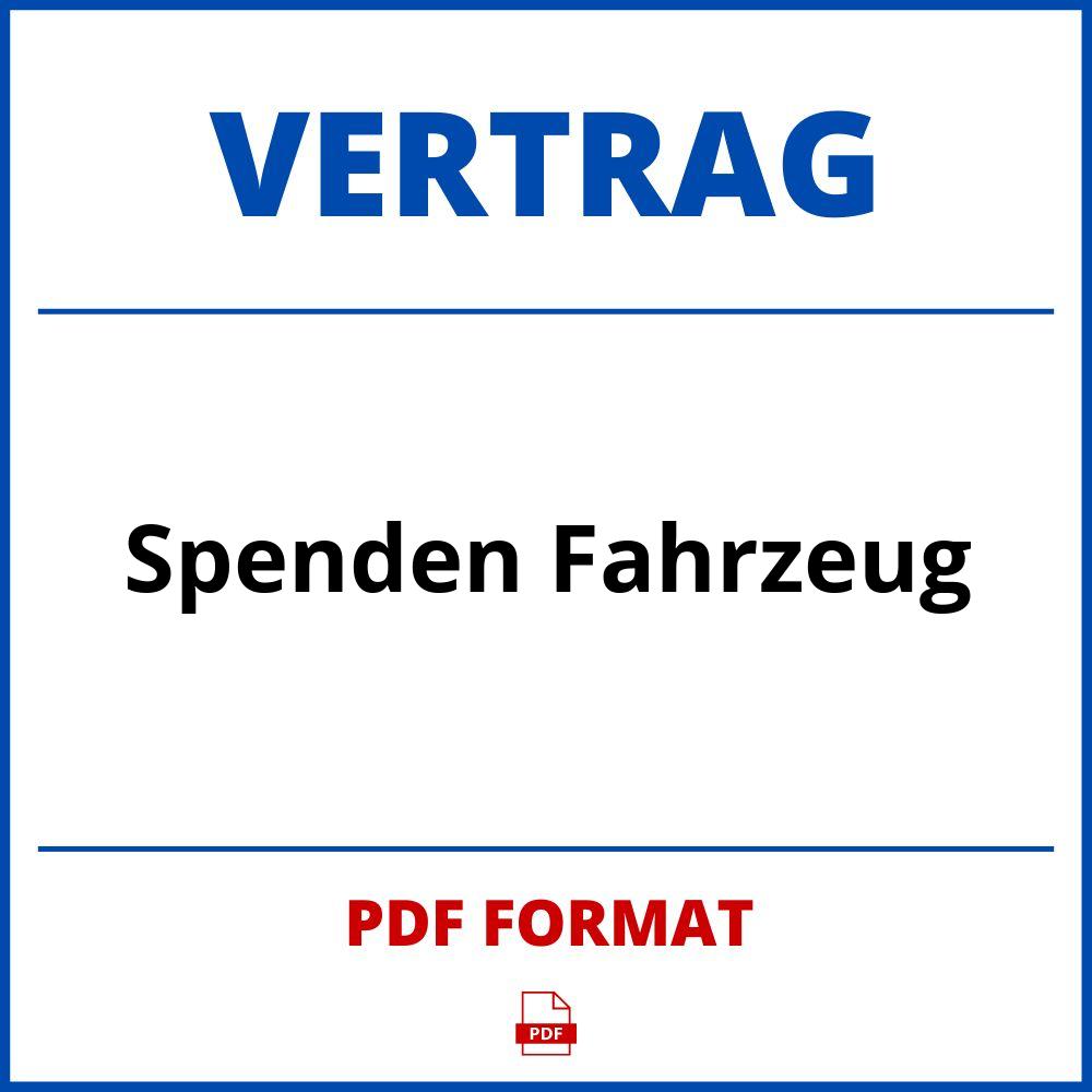 Spenden Fahrzeug Vertrag