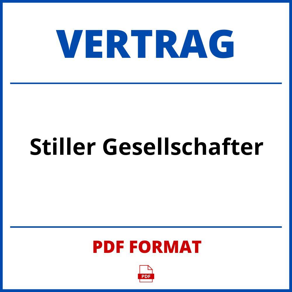 Stiller Gesellschafter Vertrag