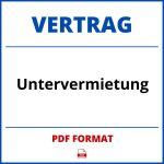 Untervermietung Vertrag PDF