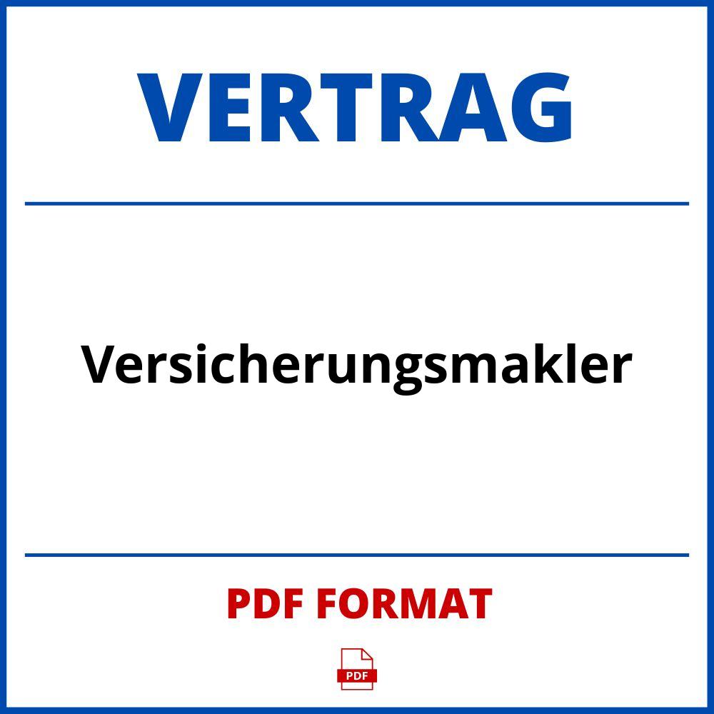 Versicherungsmakler Vertrag PDF