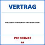 Wettbewerbsverbot Für Freie Mitarbeiter Vertrag PDF