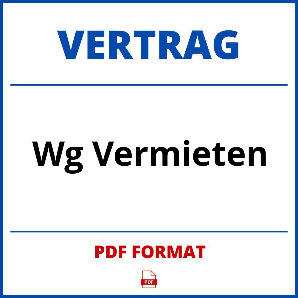 Wg Vermieten Vertrag