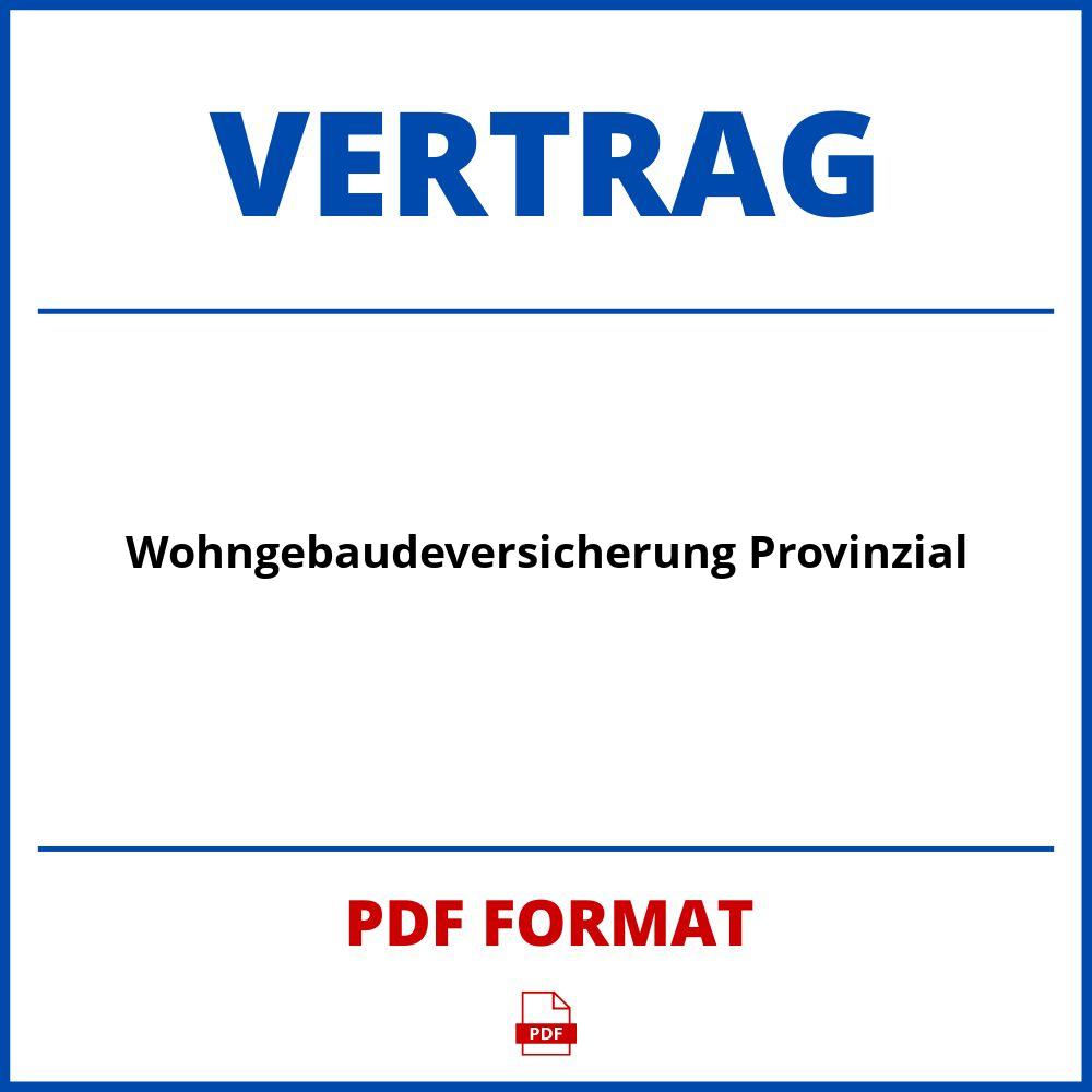 Wohngebäudeversicherung Provinzial Vertrag