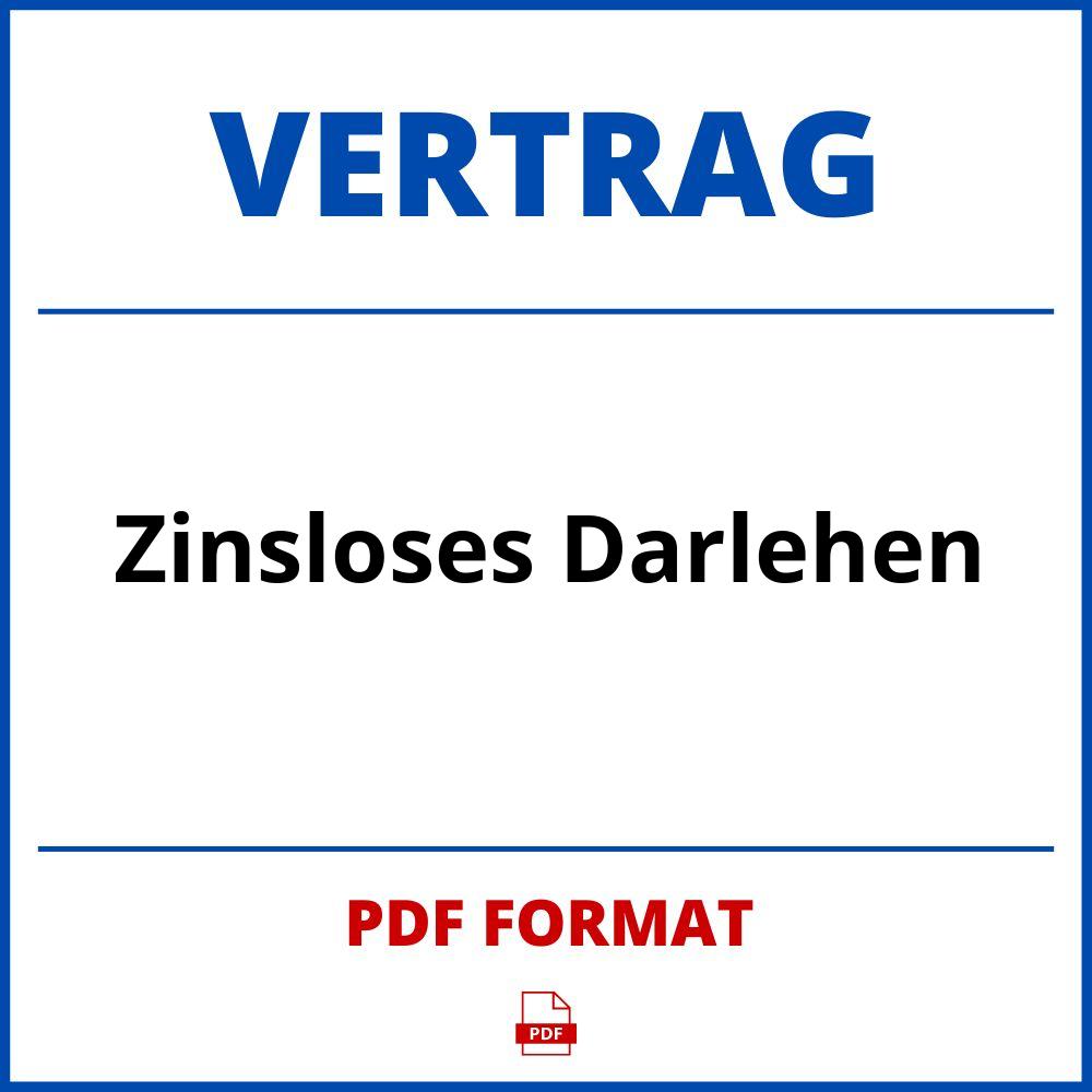 Zinsloses Darlehen Vertrag